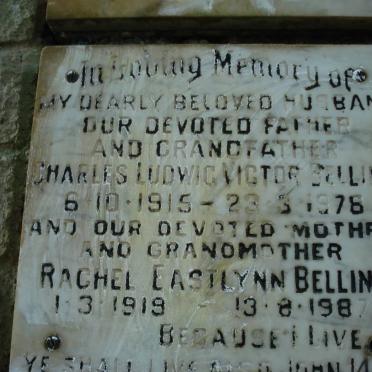 BELLING Charles Ludwig Victor 1915-1978 &amp; Rachel Eastlynn 1919-1987