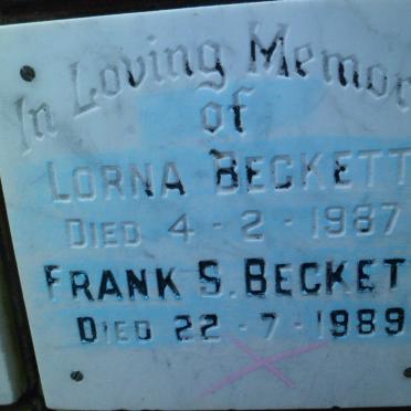 BECKETT Frank S. -1989 &amp; Lorna -1987