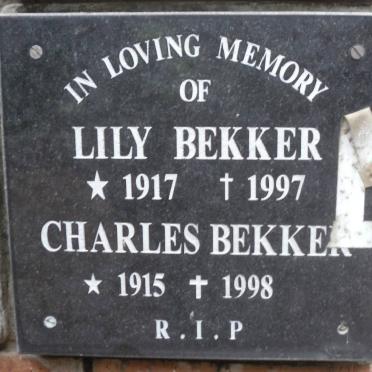 BEKKER Charles 1915-1998 &amp; Lily 1917-1997