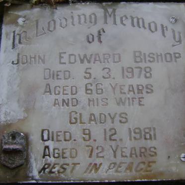 BISHOP John Edward -1978 &amp; Gladys -1981