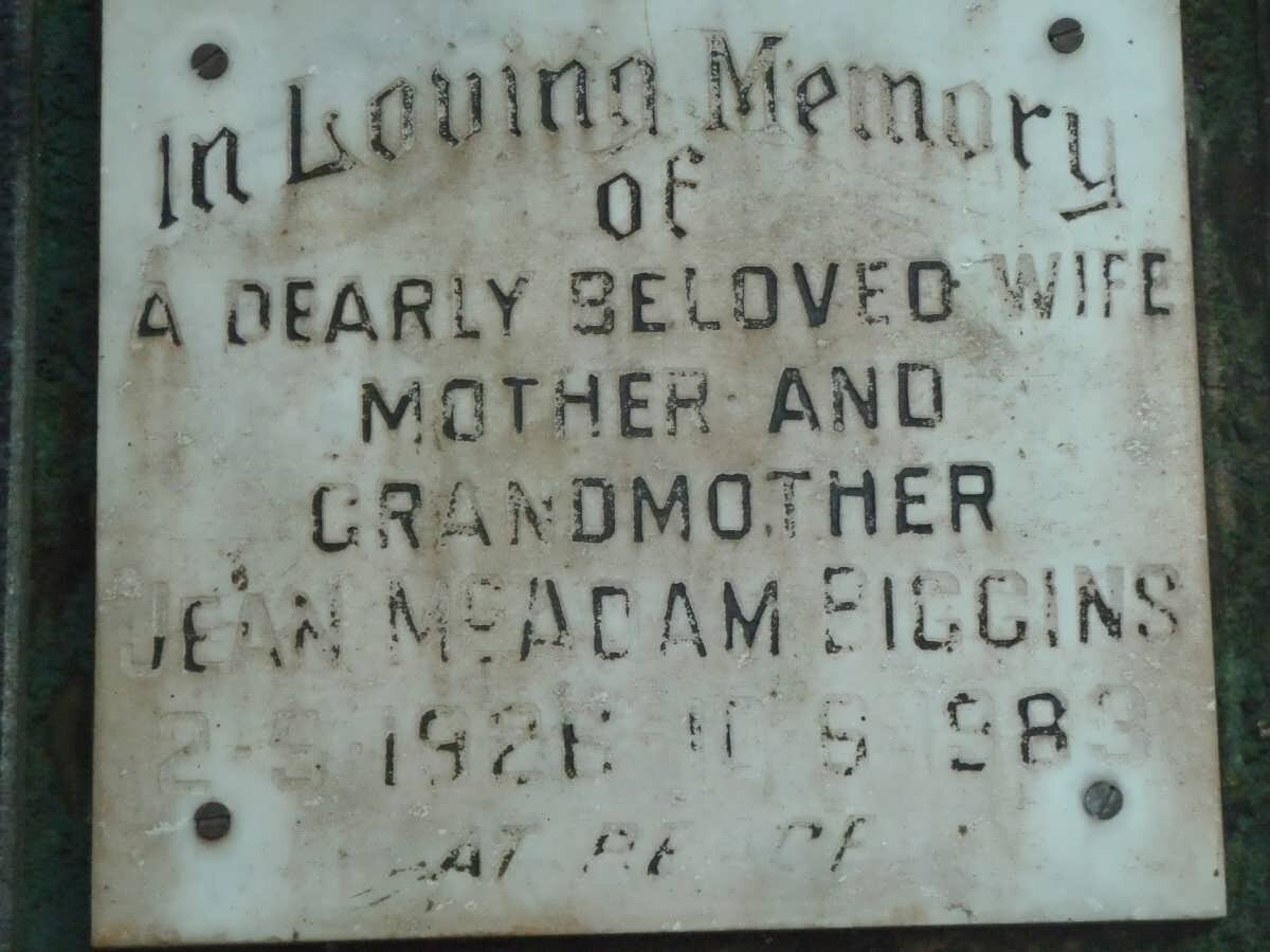 BIGGINS Jean McAdam 1926-1983