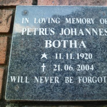BOTHA Petrus Johannes 1920-2004