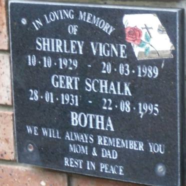 BOTHA Gert Schalk 1931-1995 &amp; Shirley Vigne 1929-1989