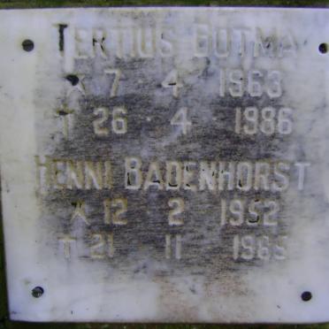 BOTMA Tertius 1963-1986 :: BADENHORST Henni 1952-1985