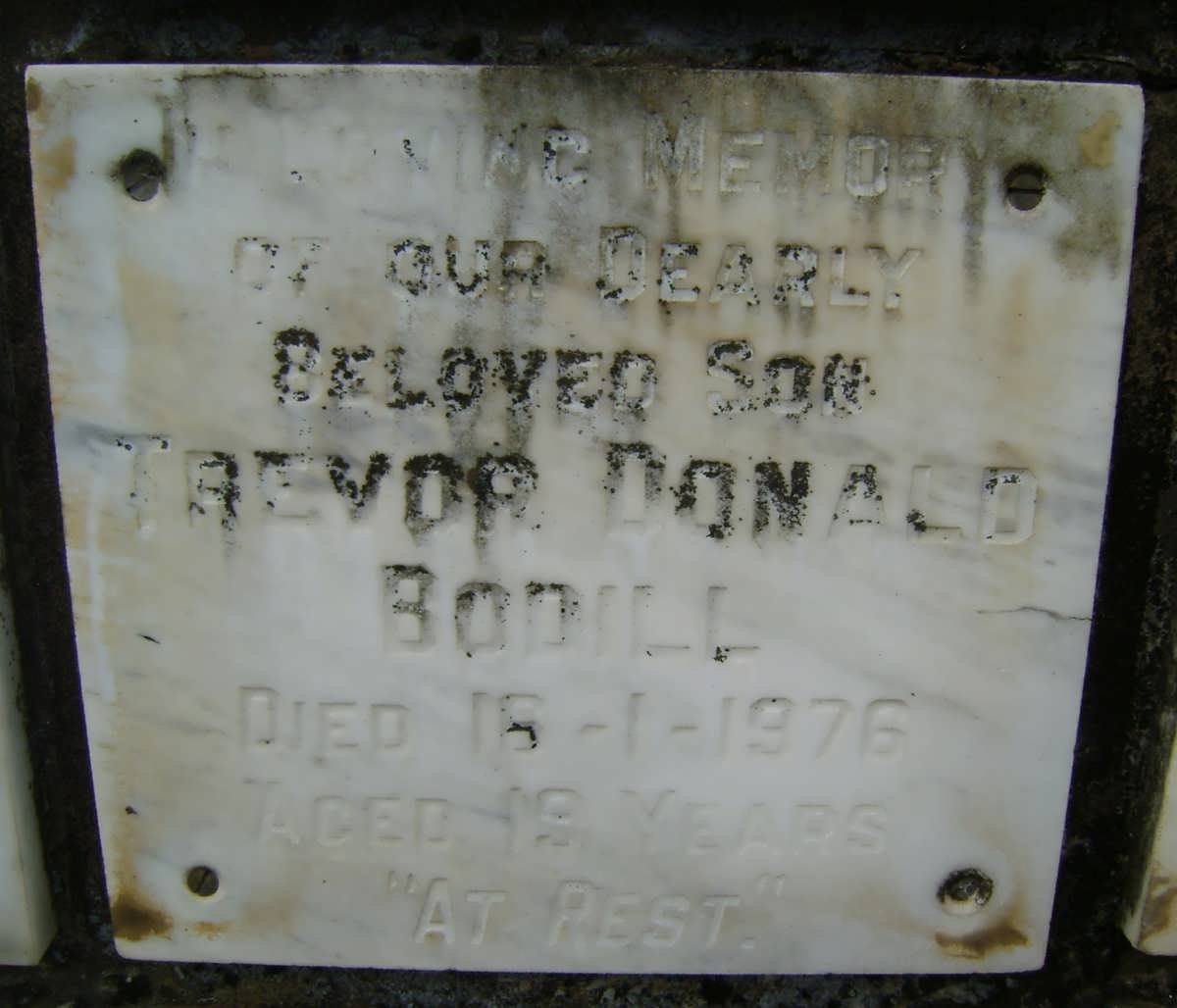 BODILL Trevor Donald -1976