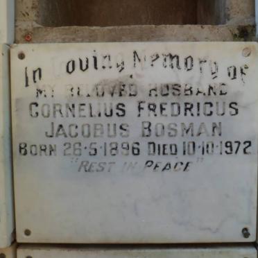 BOSMAN Cornelius Fredricus Jacobus 1896-1972