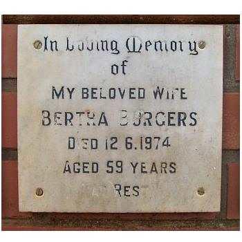 BURGERS Bertha  -1974