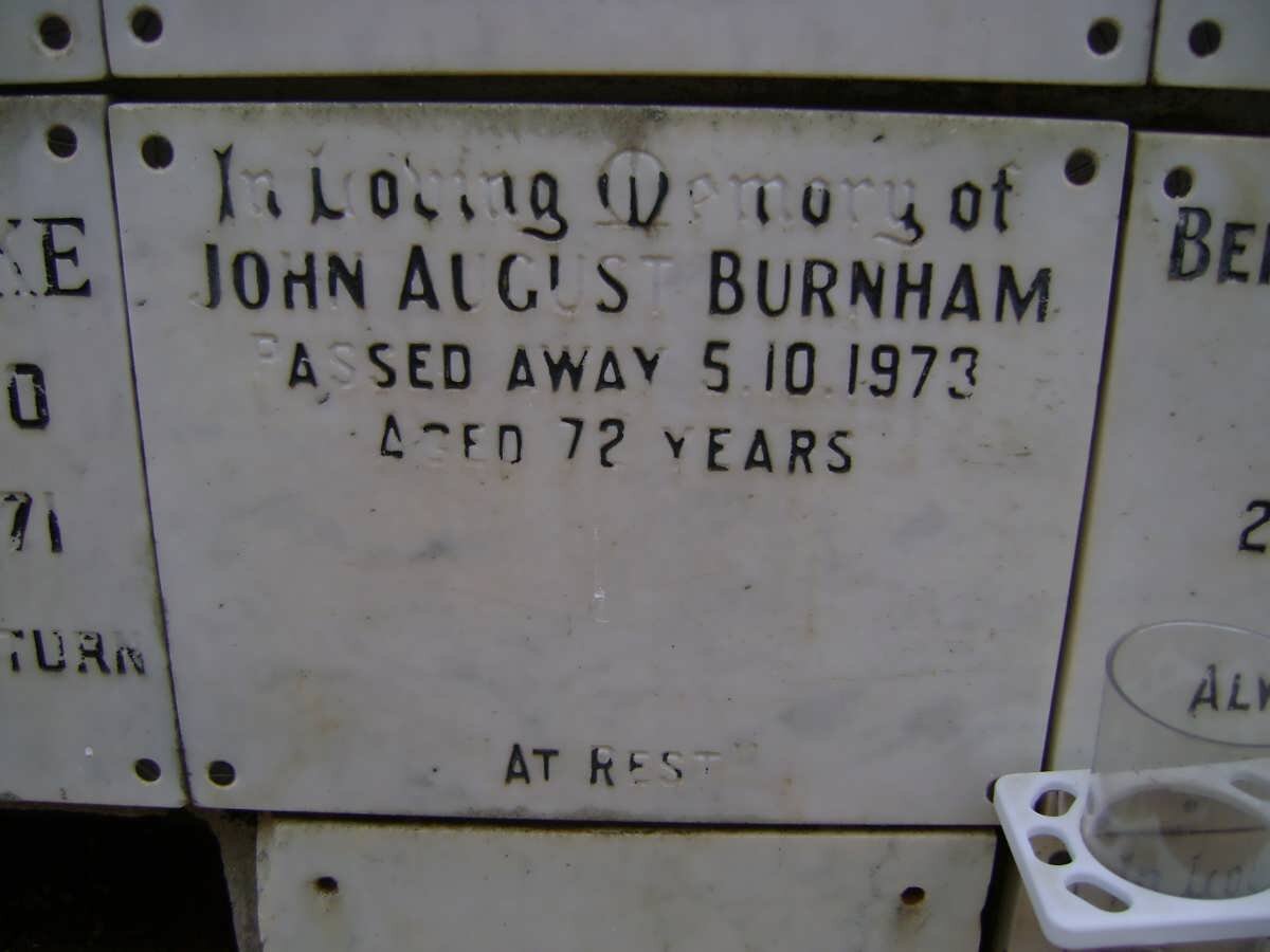BURNHAM John August -1973