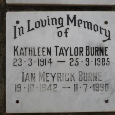BURNE Kathleen Taylor 1914-1985 :: BURNE Ian Meyrick 1942-1985