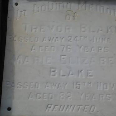 BLAKE Trevor -1970 &amp; Marie Elizabeth -1977