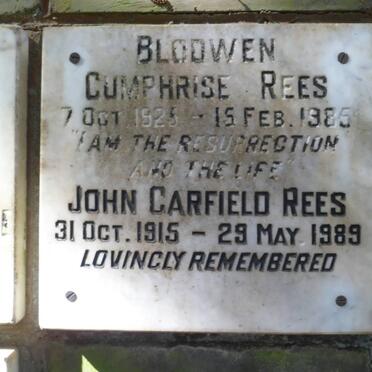 BLODWEN John Garfield Rees 1915-1989 :: BLODWEN Cumphrise Rees 1925-1985