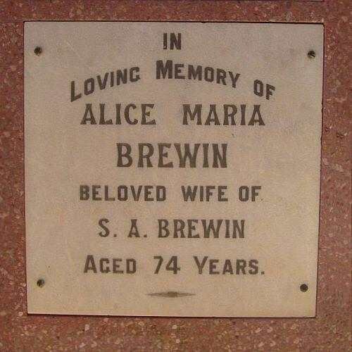 BREWIN Alice Maria