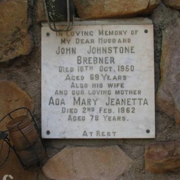 BREBNER John Johnstone -1950 &amp; Ada Mary Jeanetta -1962