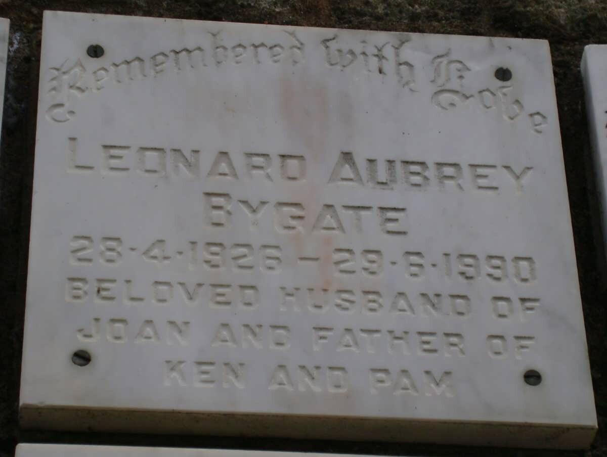 BYGATE Leonard Aubrey 1926-1990