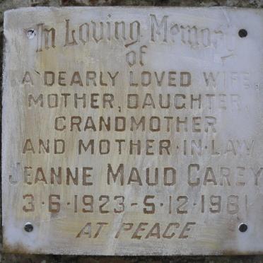 CAREY Jeanne Maud 1923-1981