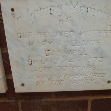 CASWELL Mary Adelaide -1973