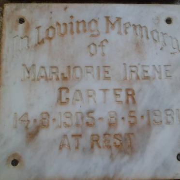 CARTER Marjorie Irene 1905-1981