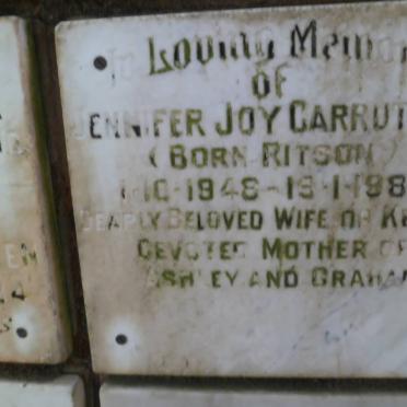 CARRUTHERS Jennifer Joy nee RITSON 1948-1984