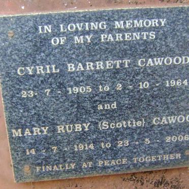 CAWOOD Cyril Barrett 1905-1964 &amp; Mary Ruby 1914-2006