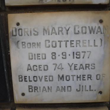 COWAN Doris Mary nee COTTERELL -1977