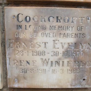 COCKROFT Ernest Evelyn 1908-1977 &amp; Irene Winifred 1911-1989
