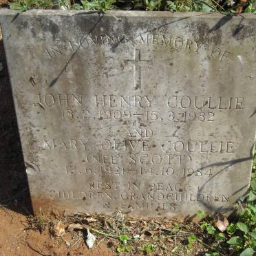 COULLIE John Henry 1909-1982 &amp; Mary Olive SCOTT 1921-1984