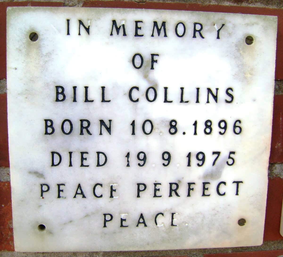 COLLINS Bill 1896-1975