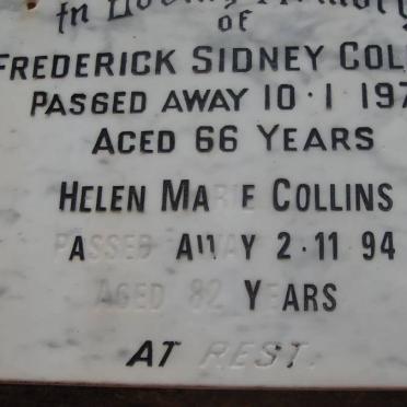 COLLINS Frederick Sidney -1973 &amp; Helen Marie -1994