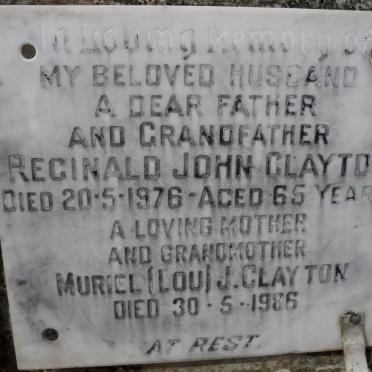 CLAYTON Reginald John -1976 &amp; Muriel J. -1986