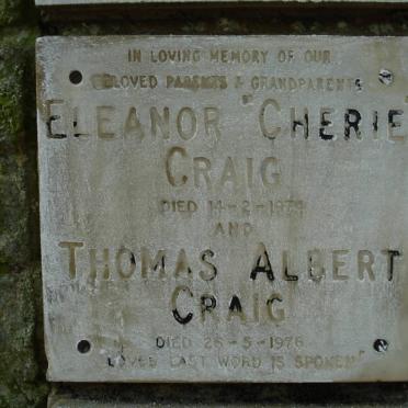 CRAIG Thomas Albert -1976 &amp; Eleanor -1974