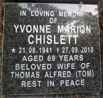 CHISLETT Yvonne Marion 1941-2010