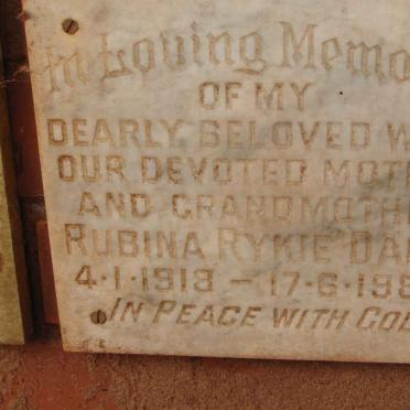 DAHL Rubina Rykie 1918-1980