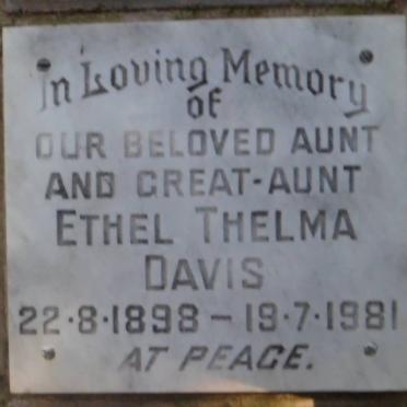 DAVIS Ethel Thelma 1898-1981