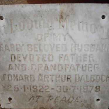 DALBOCK Leonard Arthur 1922-1979