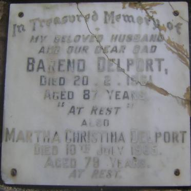 DELPORT Barend -1961 &amp; Martha Christina 1965