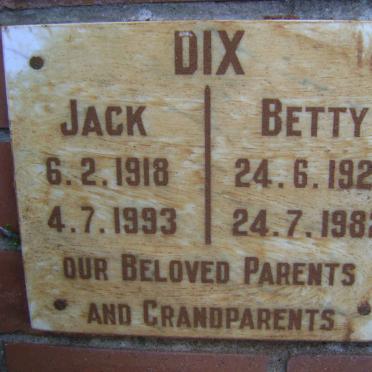 DIX Jack 1918-1993 &amp; Betty 1920-1982
