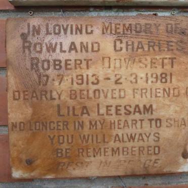 DOWSETT Rowland Charles Robert 1913-1981