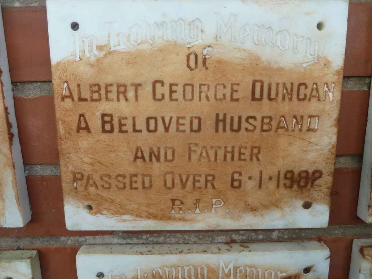 DUNCAN Albert George -1982