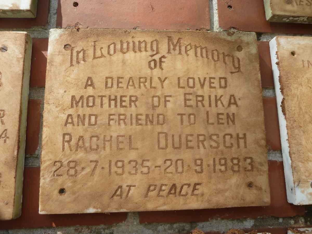 DUERSCH Rachel 1935-1983