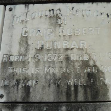 DUNBAR Craig Robert 1972-1973