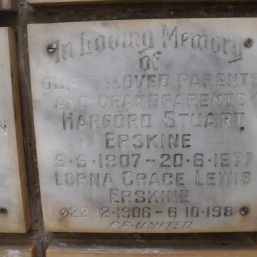 ERSKINE Harford Stuart 1907-1977 &amp; Lorna Grace Lewis 1906-1981