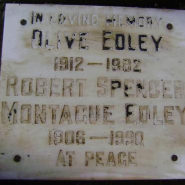 EDLEY Robert Spencer Montague 1906-1990 &amp; Olive 1912-1982