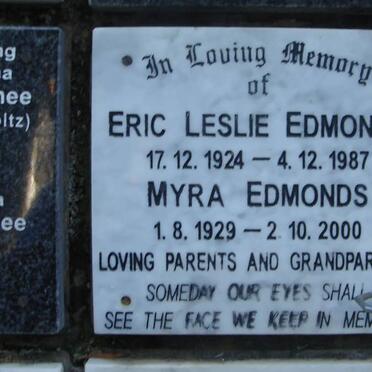 EDMONDS Eric Leslie 1924-1987 &amp; Myra 1929-2000