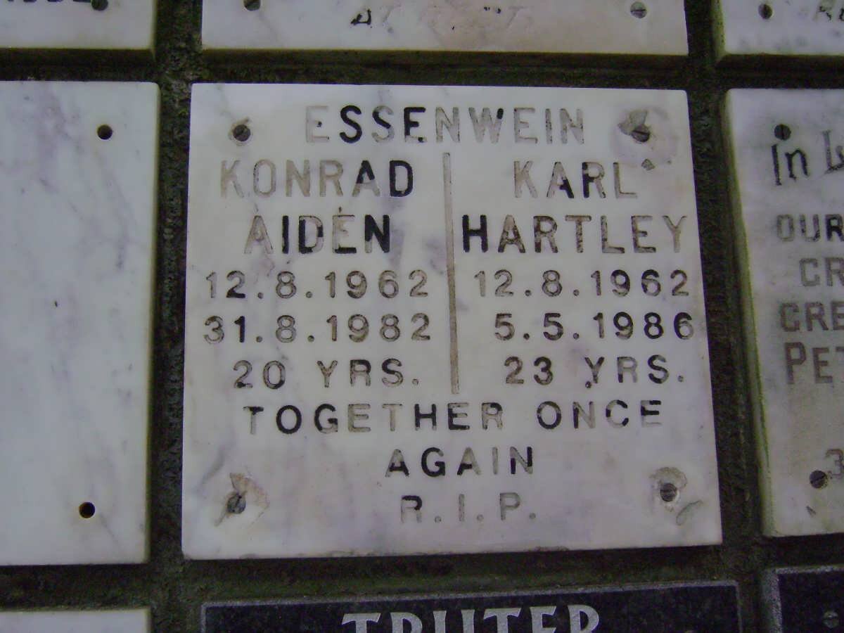 ESSENWEIN Konrad Aiden 1962-1982 :: ESSENWEIN Karl Hartley 1962-1986