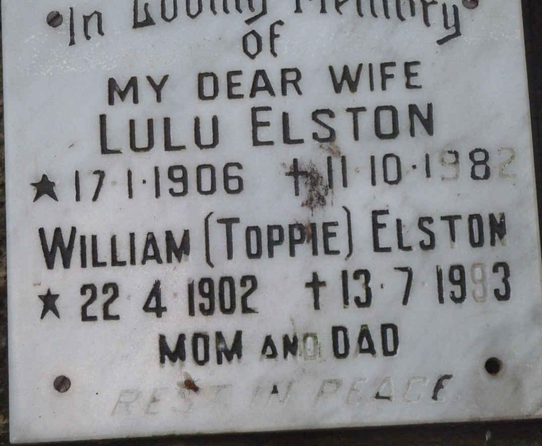 ELSTON William 1902-1993 &amp; Lulu 1906-1982