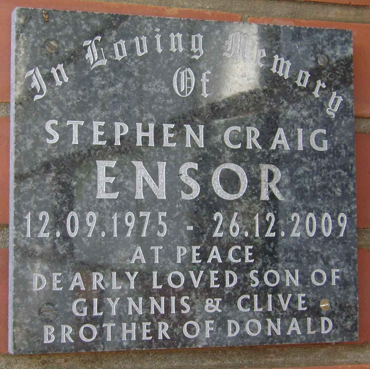 ENSOR Stephen Craig 1975-2009