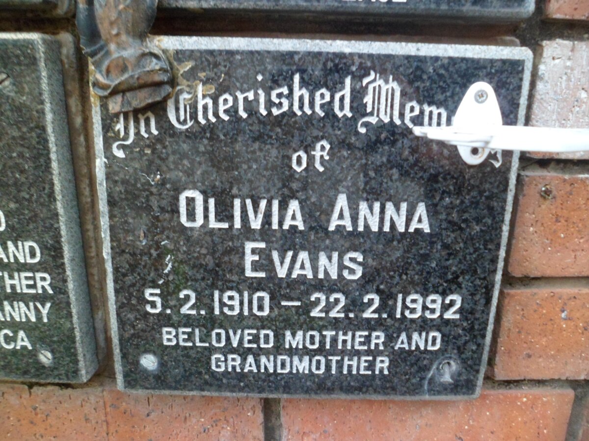EVANS Olivia Anna 1910-1992