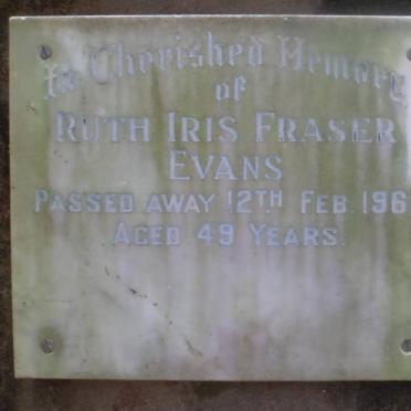 EVANS Ruth Iris Fraser -1962
