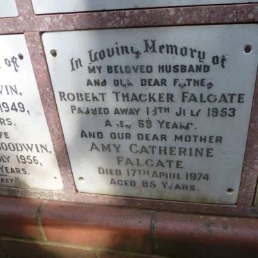 FALGATE Robert Thacker -1953 &amp; Amy Catherine -1974