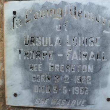 FAIRALL Ursula Louise, THORPE nee BRERETON 1922-1986